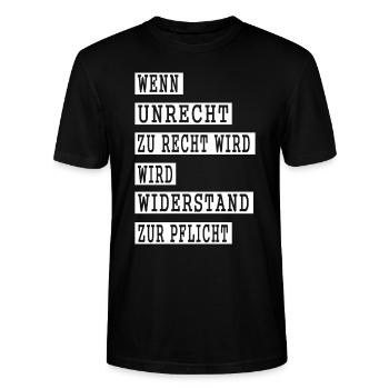 Wen Unrecht zu Recht wird - Stanley/Stella Unisex Bio-T-Shirt CRAFTER - Schwarz - Vorne - Alina (178cm) & Michal (187cm)