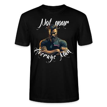 Average man #1 - T-shirt bio CRAFTER Stanley Stella Unisexe - noir - Devant - Alina (178cm) & Michal (187cm)
