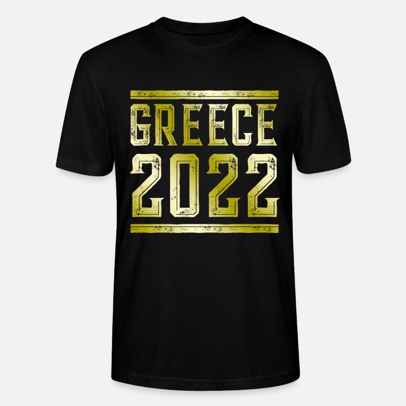 Grèce 2022 Or - T-shirt bio CRAFTER Stanley Stella Unisexe - noir