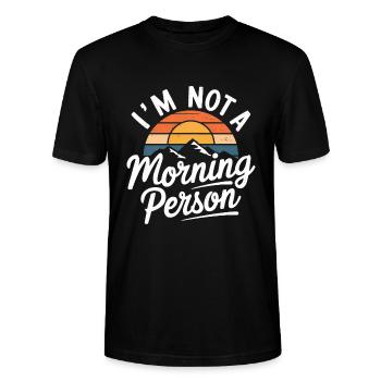 Morgenmuffel | Kein Morgenmensch | Anti-Morgen - Stanley/Stella Unisex Bio-T-Shirt CRAFTER - Schwarz - Vorne - Alina (178cm) & Michal (187cm)