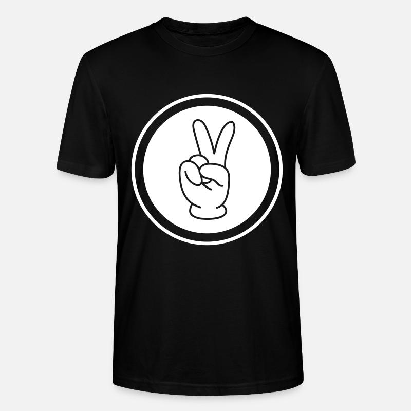 Peace Hand Comic - Stanley/Stella Unisex Bio-T-Shirt CRAFTER - Schwarz