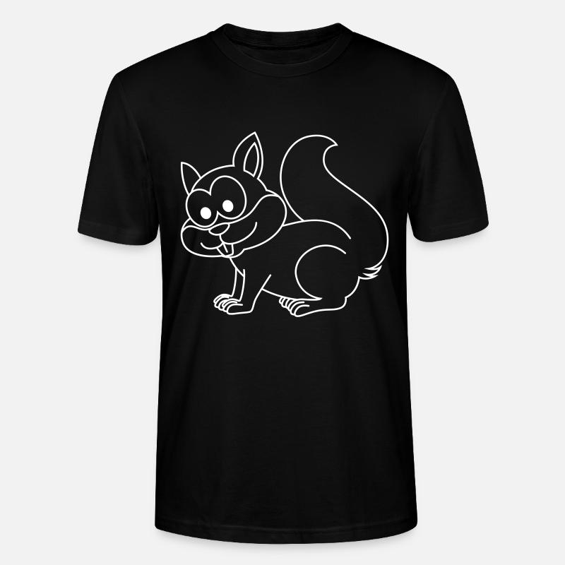 Eichhörnchen Comic Tier - Stanley/Stella Unisex Bio-T-Shirt CRAFTER - Schwarz