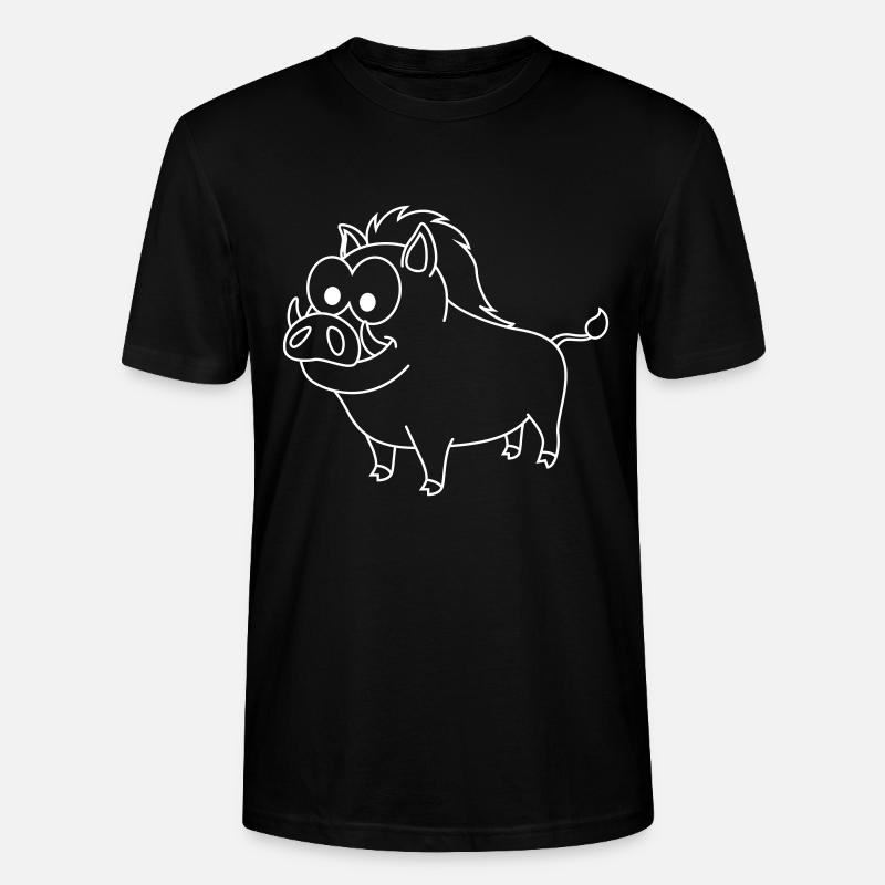 Wildschwein Comic Tier - Stanley/Stella Unisex Bio-T-Shirt CRAFTER - Schwarz