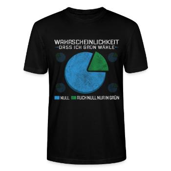 Wahrscheinlichkeit dass ich Grün wähle Null - Stanley/Stella Unisex Bio-T-Shirt CRAFTER - Schwarz - Vorne - Alina (178cm) & Michal (187cm)