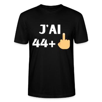 t-shirt anniversaire 45 ans cadeau humour - T-shirt bio CRAFTER Stanley Stella Unisexe - noir - Devant - Alina (178cm) & Michal (187cm)