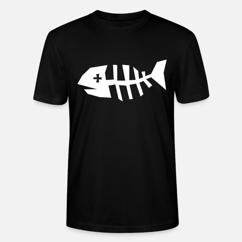 Squelette d'os de poisson - T-shirt bio CRAFTER Stanley Stella Unisexe - noir