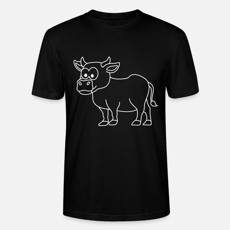Vache Comic Animal - T-shirt bio CRAFTER Stanley Stella Unisexe - noir