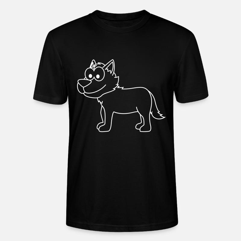 Wolf Comic Tier - Stanley/Stella Unisex Bio-T-Shirt CRAFTER - Schwarz