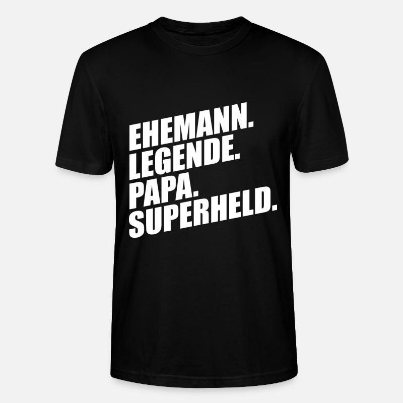 EHEMANN LEGENDE PAPA SUPERHELD - Stanley/Stella Unisex Bio-T-Shirt CRAFTER - Schwarz