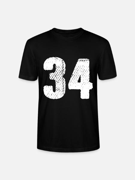 Maillot à 34 numéros - T-shirt bio CRAFTER Stanley Stella Unisexe - noir