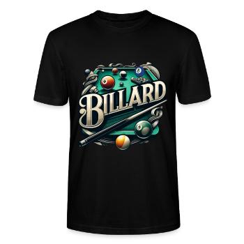 Billard spielen den Queue am Billardtisch - Stanley/Stella Unisex Bio-T-Shirt CRAFTER - Schwarz - Vorne - Alina (178cm) & Michal (187cm)
