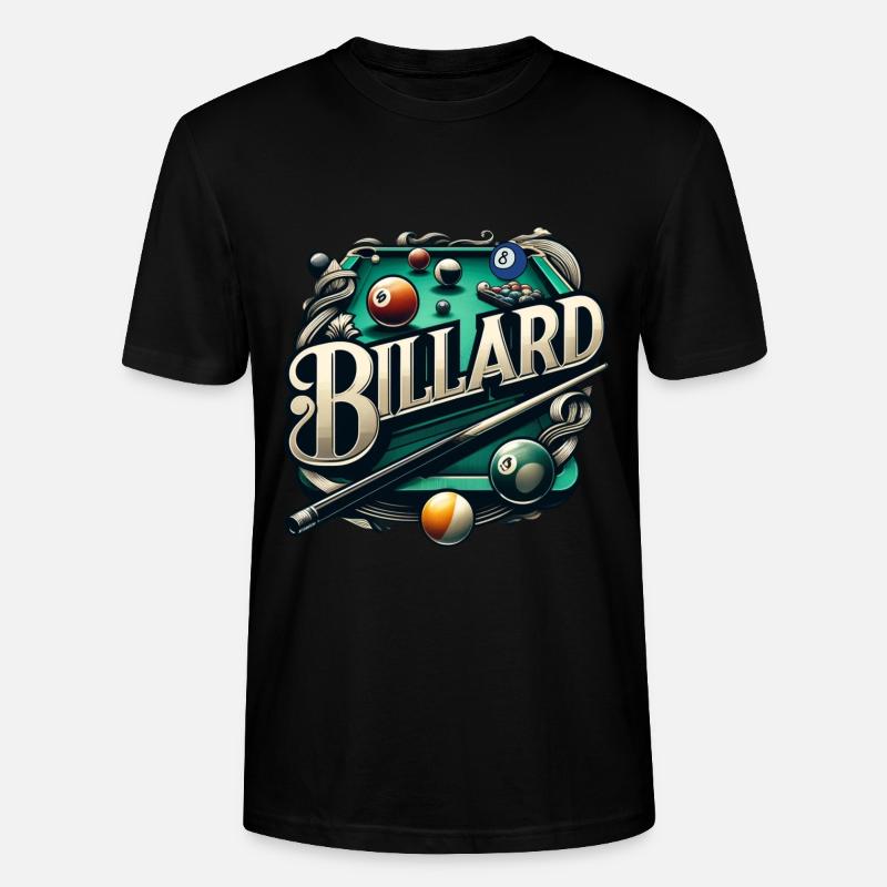 Billard jouant de la queue à la table de billard - T-shirt bio CRAFTER Stanley Stella Unisexe - noir