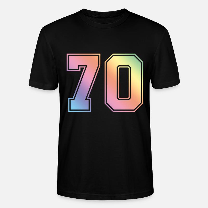 70 Zahl Bunt - Stanley/Stella Unisex Bio-T-Shirt CRAFTER - Schwarz