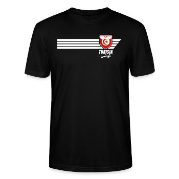Tunisie Les Aigles Tunisie Maillot de fan de football - T-shirt bio CRAFTER Stanley Stella Unisexe - noir - Devant - Alina (178cm) & Michal (187cm)