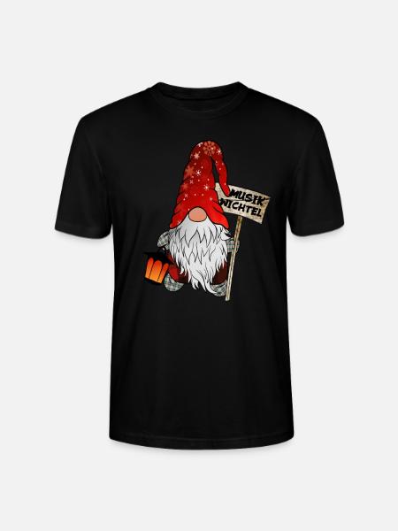 Musik Wichtel – Weihnachtsgnom - Stanley/Stella Unisex Bio-T-Shirt CRAFTER - Schwarz