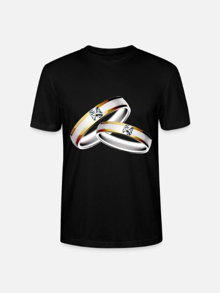 Boda matrimonio despedida de soltero anillos compromiso - Camiseta unisex ecológica CRAFTER de Stanley/Stella - negro
