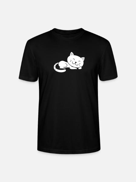 Cat sleeps T-shirt - Stanley/Stella CRAFTER Unisex Organic T-Shirt - black