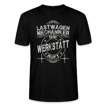 Lkw mechaniker - Stanley/Stella Unisex Bio-T-Shirt CRAFTER - Schwarz - Vorne - Alina (178cm) & Michal (187cm)