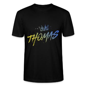 Thomas - Stanley/Stella Unisex Bio-T-Shirt CRAFTER - Schwarz - Vorne - Alina (178cm) & Michal (187cm)