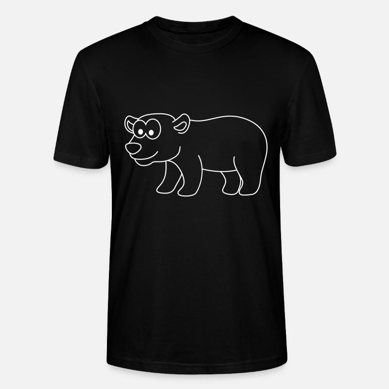 Eisbär Comic Tier - Stanley/Stella Unisex Bio-T-Shirt CRAFTER - Schwarz
