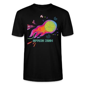 Space Dish - Stanley/Stella CRAFTER Unisex Organic T-Shirt - black - Front - Alina (178cm) & Michal (187cm)