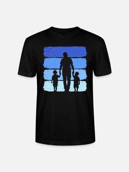 Papa und zwei Söhne T Shirt Vater und 2 Kinder - Stanley Stella CRAFTER unisex økologisk-T-shirt - sort