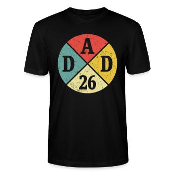 Vater Papa Dad 2026 Geschenk Neuer Vater 26 - Stanley/Stella Unisex Bio-T-Shirt CRAFTER - Schwarz - Vorne - Alina (178cm) & Michal (187cm)