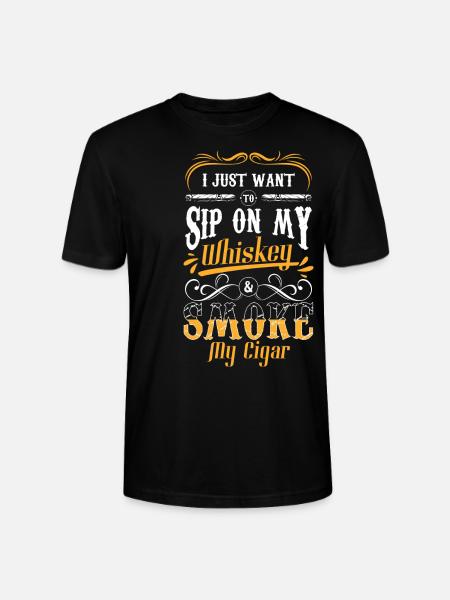Cigar Lounge Smoke Enjoyment - Stanley/Stella CRAFTER Unisex Organic T-Shirt - black