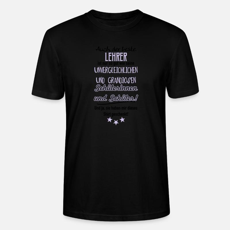 Bester Lehrer Shirt - Stanley/Stella Unisex Bio-T-Shirt CRAFTER - Schwarz