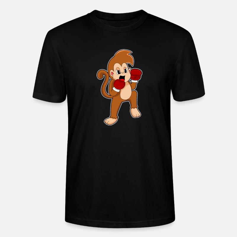 Affe Boxer Boxhandschuhe Boxen - Stanley/Stella Unisex Bio-T-Shirt CRAFTER - Schwarz