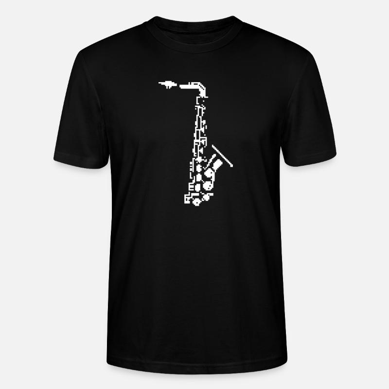 Saxophon Pixel Kunst - Stanley/Stella Unisex Bio-T-Shirt CRAFTER - Schwarz