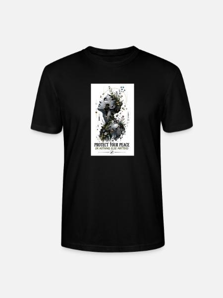 Schutz deiner Ruhe: Pflanzliche Fragmentkunst - Stanley/Stella Unisex Bio-T-Shirt CRAFTER - Schwarz