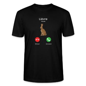 appel de lièvre - T-shirt bio CRAFTER Stanley Stella Unisexe - noir - Devant - Alina (178cm) & Michal (187cm)