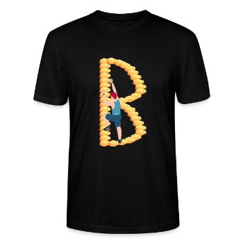 Climbing, Bouldering, Sport Climbing, Climbing Wall, Top - Stanley/Stella CRAFTER Unisex Organic T-Shirt - black - Front - Alina (178cm) & Michal (187cm)