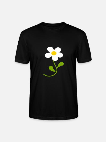 Daisy Flower White White Flower Flowers White - Stanley/Stella CRAFTER Unisex Organic T-Shirt - black