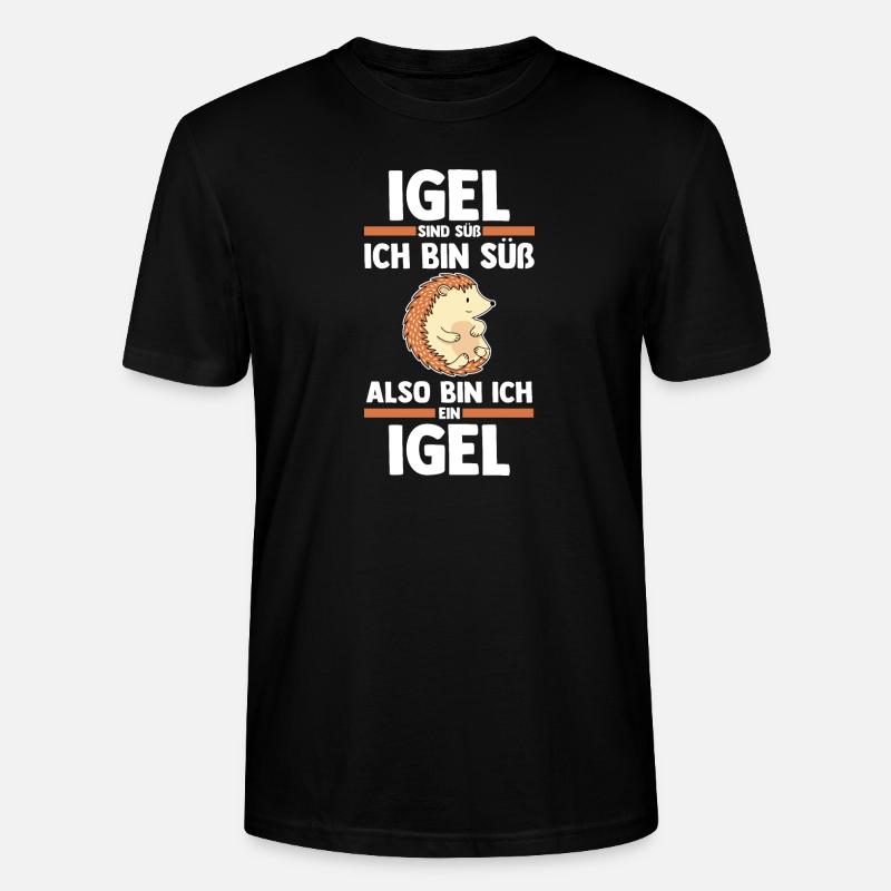 Tiermotiv Igel - Stanley/Stella Unisex Bio-T-Shirt CRAFTER - Schwarz