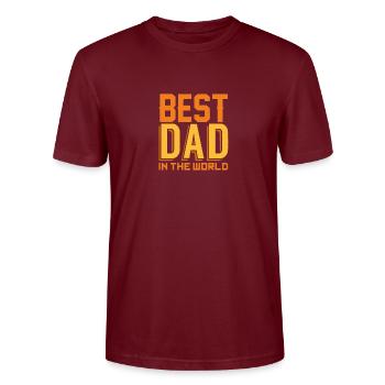 Best Father - Stanley/Stella CRAFTER Unisex Organic T-Shirt - burgundy - Front - Alina (178cm) & Michal (187cm)