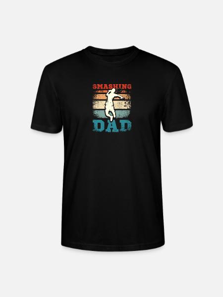 Father's day Smashing badminton dad - Stanley/Stella CRAFTER Unisex Organic T-Shirt - black