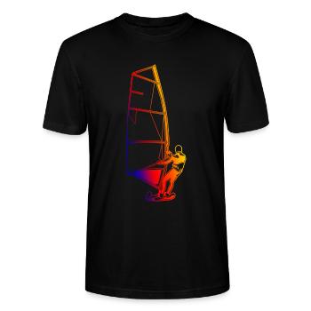 Windsurfer rétro - T-shirt bio CRAFTER Stanley Stella Unisexe - noir - Devant - Alina (178cm) & Michal (187cm)