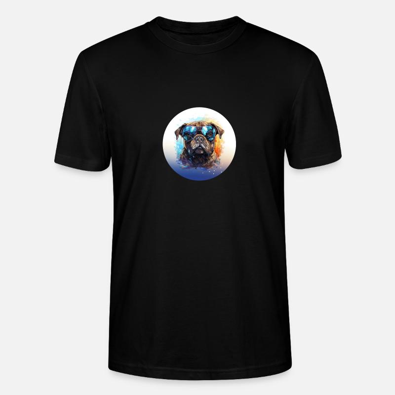 Mops mit Sonnenbrille - Stanley/Stella Unisex Bio-T-Shirt CRAFTER - Schwarz