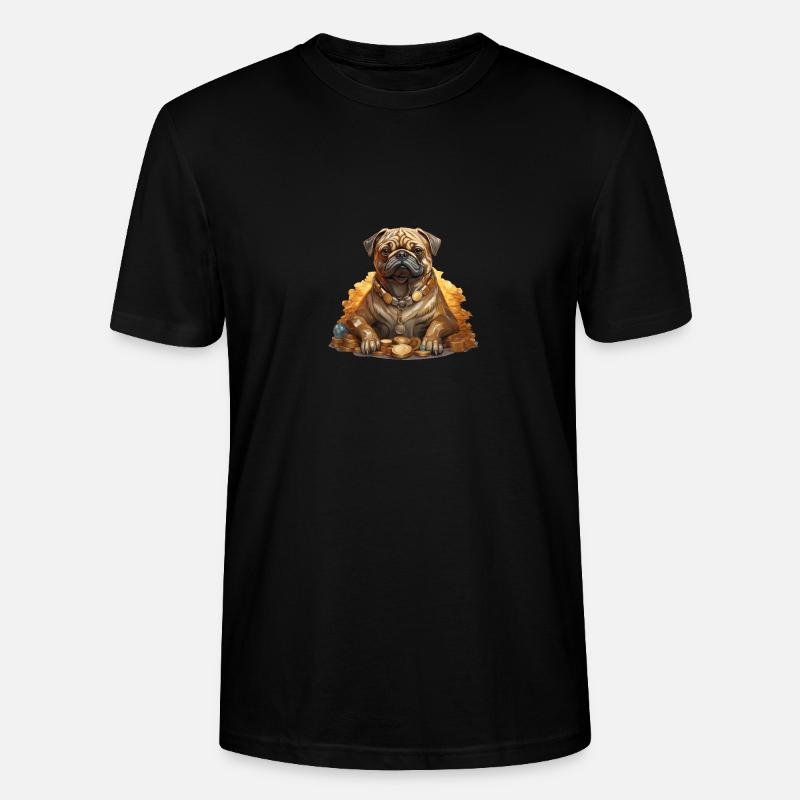 Mops Gold Digger - Stanley/Stella Unisex Bio-T-Shirt CRAFTER - Schwarz