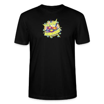Blumenkraft - Flowerpower - Stanley/Stella Unisex Bio-T-Shirt CRAFTER - Schwarz - Vorne - Alina (178cm) & Michal (187cm)