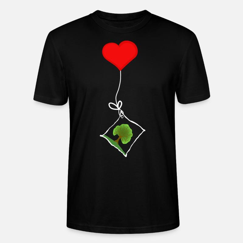 Baum mit Herz - Stanley/Stella Unisex Bio-T-Shirt CRAFTER - Schwarz