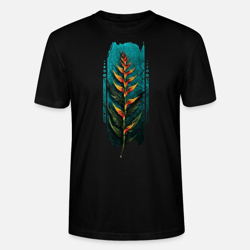 Splendeur tropicale : Fleur d’Heliconia - T-shirt bio CRAFTER Stanley Stella Unisexe - noir