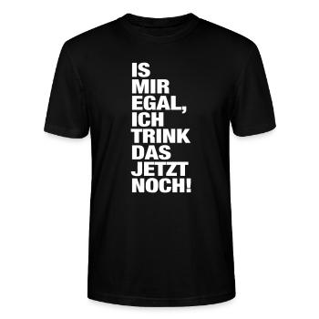 is mir egal ich trink das jetzt noch Alkohol Party - Stanley/Stella Unisex Bio-T-Shirt CRAFTER - Schwarz - Vorne - Alina (178cm) & Michal (187cm)