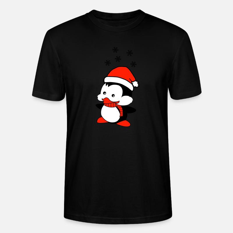 pinguin liebt weihnachten - Stanley/Stella Unisex Bio-T-Shirt CRAFTER - Schwarz