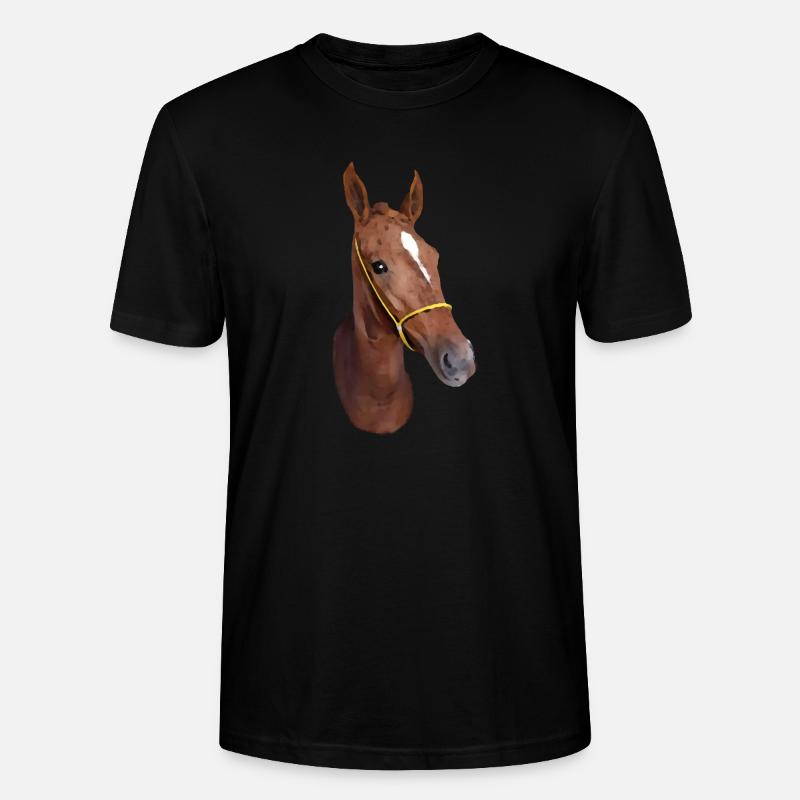 Stilisierter Pferdekopf - Stanley/Stella Unisex Bio-T-Shirt CRAFTER - Schwarz