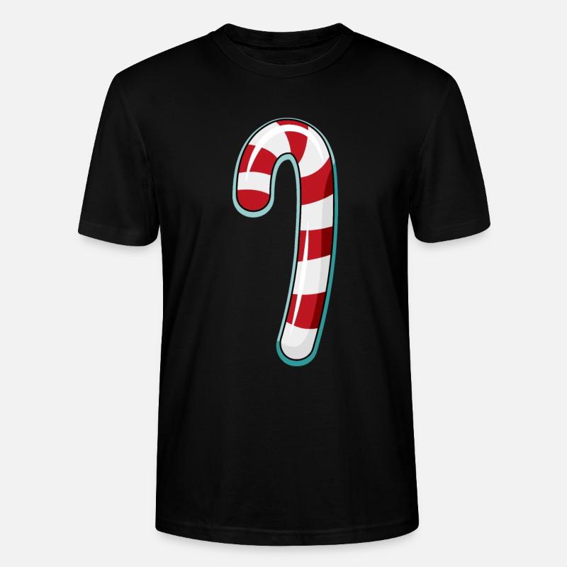 Conception rayée de canne de bonbon - T-shirt bio CRAFTER Stanley Stella Unisexe - noir