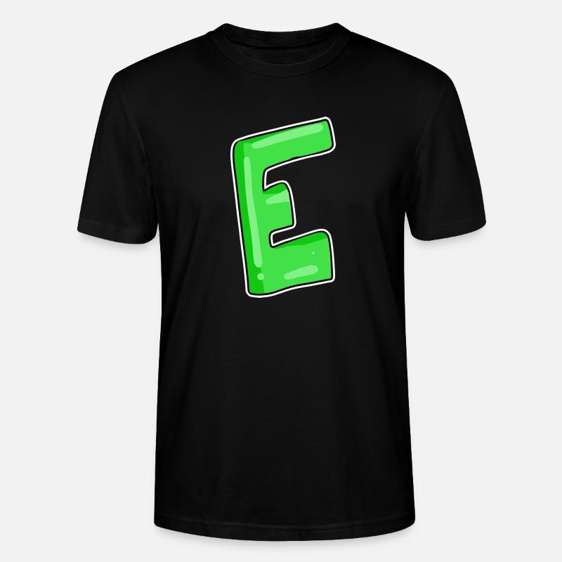 Letter E Initial point - Stanley/Stella CRAFTER Unisex Organic T-Shirt - black
