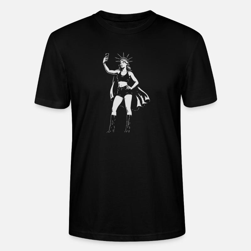 Selfie Liberty : Clichés de Statue - T-shirt bio CRAFTER Stanley Stella Unisexe - noir